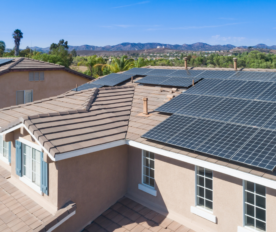 A home with solar panels on the roof